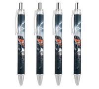 ERSTSNCK Monster Truck Black Sky Roar Black Ballpoint Pens Fine Point (0.5mm) Black Ink Pen Retractable Ball Point Pens with Comfortable Full Grip for Journaling, And Office Writing Ideal 4 PCS