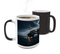 ERSTSNCK Monster Truck Black Sky Roar Color Changing Mug Heat Changing Coffee Mug Funny Magic Cup Heat Sensitive Travel Mugs Novelty Coffee Cups Personalized Customized Gift for Men Women 11 Oz