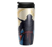 ERSTSNCK Moonlight Watercolor Style Ninja 12 Oz Travel Coffee Mug Vacuum Insulated Travel Mug Leakproof Cup with Lid Reusable Coffee Tumbler for Hot And Cold Drinks, Gift for Men And Women