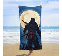 ERSTSNCK Moonlight Watercolor Style Ninja Beach Towel Oversized 31" X 63" Absorbent Towels Quick Dry Pool Towel Lightweight Bath Towels Sandproof Beach Blanket for Gym Swimming Sports Travel Gifts