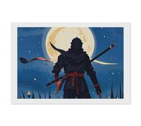 ERSTSNCK Moonlight Watercolor Style Ninja Diamond Painting Kits for Adults 8"x12" 5D Diamond Art Kits for Beginners DIY Full Drill Round Diamonds Gem Art Crafts Painting for Home Wall Decor