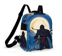 ERSTSNCK Moonlight Watercolor Style Ninja Small Backpack for Women Mini Backpack Purse Travel Fashion Roomy Shoulder Handbag