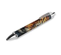 ERSTSNCK Multiple Tiger Head Pictures Black Ballpoint Pens Fine Point (0.5mm) Black Ink Pen Retractable Ball Point Pens with Comfortable Full Grip for Journaling, And Office Writing Ideal 1 PCS