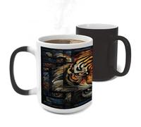 ERSTSNCK Multiple Tiger Head Pictures Color Changing Mug Heat Changing Coffee Mug Funny Magic Cup Heat Sensitive Travel Mugs Novelty Coffee Cups Personalized Customized Gift for Men Women 11 Oz