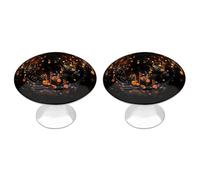 ERSTSNCK Musical Notes on Dark Background Cabinet Knobs, 2-Pack Silver Stainless Steel Drawer Pulls with Screws, Elegant Hardware for Dressers, Kitchen,Cabinets & Desks