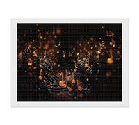 ERSTSNCK Musical Notes on Dark Background Diamond Painting Kits for Adults 12"x16" 5D Diamond Art Kits for Beginners DIY Full Drill Round Diamonds Gem Art Crafts Painting for Home Wall Decor