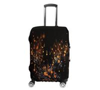 ERSTSNCK Musical Notes on Dark Background Luggage Suitcase Covers Elastic Washable Cute Luggage Protector Travel Suitcase Protective Cover For Adult (Fit 19-32 Inch Luggages) X-Large, white, M