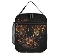 ERSTSNCK Musical Notes on Dark Background Lunch Bag for Adults Reusable Insulated Lunchbox Leakproof Small Lunch Box Tote for Men & Women Portable Food Cooler Bag for Work, Office, Picnics