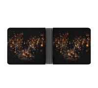 ERSTSNCK Musical Notes on Dark Background Wallet for Men Bifold Rfid Blocking Slim Money Clip Front Pocket Wallet Card Holder