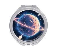 ERSTSNCK Mysterious Planet Compact Mirror for Purse, Double-Sided 1x/2x Magnifying Metal Pocket Makeup Mirrors, Folding Mini Vanity Mirror, Handheld Round Travel Cosmetic Mirrors for Women