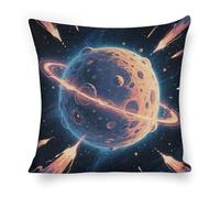 ERSTSNCK Mysterious Planet Pillow Covers 18"x18" Linen Throw Pillow Covers - Double Sided Decorative Square Cushion Cases for Sofa, Bed, Chair (No Insert Included)