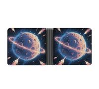 ERSTSNCK Mysterious Planet Wallet for Men Bifold Rfid Blocking Slim Money Clip Front Pocket Wallet Card Holder