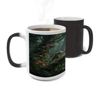 ERSTSNCK Mysterious Tropical Rainforest Color Changing Mug Heat Changing Coffee Mug Funny Magic Cup Heat Sensitive Travel Mugs Novelty Coffee Cups Personalized Customized Gift for Men Women 11 Oz