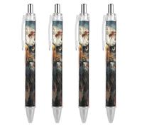 ERSTSNCK National Flag with Bald Eagle Black Ballpoint Pens Fine Point (0.5mm) Black Ink Pen Retractable Ball Point Pens with Comfortable Full Grip for Journaling, And Office Writing Ideal 4 PCS