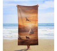 ERSTSNCK Native American Tribes Beach Towel Oversized 31" X 63" Absorbent Towels Quick Dry Pool Towel Lightweight Bath Towels Sandproof Beach Blanket for Gym Swimming Sports Travel Gifts