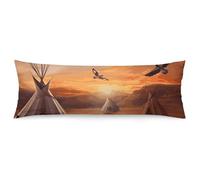 ERSTSNCK Native American Tribes Body Pillow Pillowcase 20"x54" Lumbar Throw Pillow Covers with Hidden Zipper Breathable & Cozy Full Long Bodypillow Case Cover for Sleeping Bedroom Couch Sofa Decor