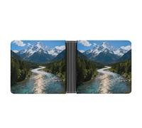 ERSTSNCK Natural Mountain View Wallet for Men Bifold Rfid Blocking Slim Money Clip Front Pocket Wallet Card Holder