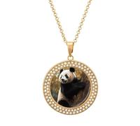 ERSTSNCK Necklace for Women Animals on Tree Round Alloy Diamond Pendant Necklaces Cute Elegant Pendant Charm Necklace Birthday Anniversary Jewelry Valentine's Day Gift, One size, Zinc, Diamond