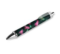 ERSTSNCK Neon Butterfly Black Ballpoint Pens Fine Point (0.5mm) Black Ink Pen Retractable Ball Point Pens with Comfortable Full Grip for Journaling, And Office Writing Ideal 1 PCS