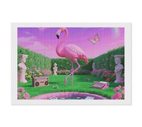 ERSTSNCK Neon Flamingo Pattern Diamond Painting Kits for Adults 8"x12" 5D Diamond Art Kits for Beginners DIY Full Drill Round Diamonds Gem Art Crafts Painting for Home Wall Decor