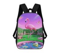 ERSTSNCK Neon Flamingo Pattern Laptop Backpack for Travel Work Cute Bookbag Computer Backpack Casual Daypack