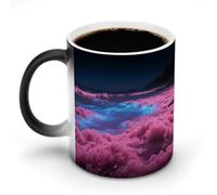 ERSTSNCK Noctiluca Bloom Color Changing Mug 11 Oz Heat Changing Coffee Mugs Funny Magic Cup Heat Sensitive Ceramics Mug Novelty Coffee Cups Personalized Customized Gift Idea for Men & Women
