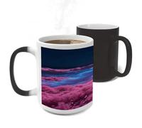 ERSTSNCK Noctiluca Bloom Color Changing Mug Heat Changing Coffee Mug Funny Magic Cup Heat Sensitive Travel Mugs Novelty Coffee Cups Personalized Customized Gift for Men Women 11 Oz