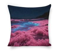 ERSTSNCK Noctiluca Bloom Pillow Covers 18"x18" Linen Throw Pillow Covers - Double Sided Decorative Square Cushion Cases for Sofa, Bed, Chair (No Insert Included)