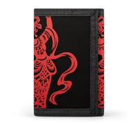 ERSTSNCK Noctiluca Bloom Trifold Wallet Front Pocket Coin Purse - Slim Credit Card Holder for Men & Women, Red Papercut Dancer, One Size, Classic