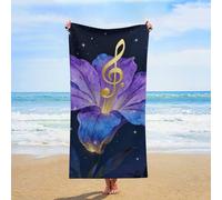 ERSTSNCK Note Flower Vine Beach Towel Oversized 31" X 63" Absorbent Towels Quick Dry Pool Towel Lightweight Bath Towels Sandproof Beach Blanket for Gym Swimming Sports Travel Gifts