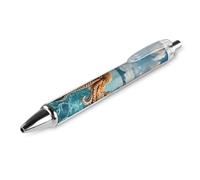 ERSTSNCK Octopus And Boat Black Ballpoint Pens Fine Point (0.5mm) Black Ink Pen Retractable Ball Point Pens with Comfortable Full Grip for Journaling, And Office Writing Ideal 1 PCS