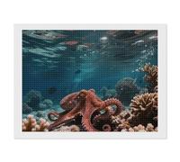 ERSTSNCK Octopus Diamond Painting Kits for Adults 12"x16" 5D Diamond Art Kits for Beginners DIY Full Drill Round Diamonds Gem Art Crafts Painting for Home Wall Decor