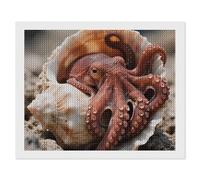 ERSTSNCK OctopusIn Shell Diamond Painting Kits for Adults 16"x20" 5D Diamond Art Kits for Beginners DIY Full Drill Round Diamonds Gem Art Crafts Painting for Home Wall Decor
