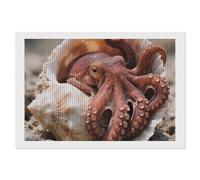 ERSTSNCK OctopusIn Shell Diamond Painting Kits for Adults 8"x12" 5D Diamond Art Kits for Beginners DIY Full Drill Round Diamonds Gem Art Crafts Painting for Home Wall Decor