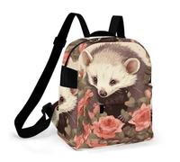 ERSTSNCK Opossum And Roses Small Backpack for Women Mini Backpack Purse Travel Fashion Roomy Shoulder Handbag