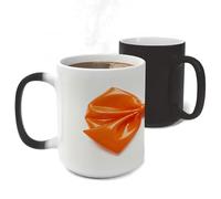 ERSTSNCK Orange Bow Color Changing Mug Heat Changing Coffee Mug Funny Magic Cup Heat Sensitive Travel Mugs Novelty Coffee Cups Personalized Customized Gift for Men Women 11 Oz