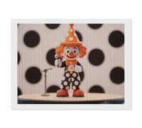ERSTSNCK Orange - Dotted Clown Diamond Painting Kits for Adults 12"x16" 5D Diamond Art Kits for Beginners DIY Full Drill Round Diamonds Gem Art Crafts Painting for Home Wall Decor