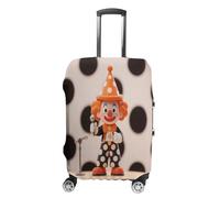 ERSTSNCK Orange - Dotted Clown Luggage Suitcase Covers Elastic Washable Cute Luggage Protector Travel Suitcase Protective Cover For Adult (Fit 19-32 Inch Luggages), white, L, Orange - Dotted Clown