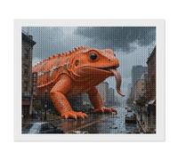 ERSTSNCK Orange Lizard City Diamond Painting Kits for Adults 16"x20" 5D Diamond Art Kits for Beginners DIY Full Drill Round Diamonds Gem Art Crafts Painting for Home Wall Decor