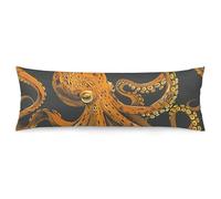 ERSTSNCK Orange Octopus Pattern Body Pillow Pillowcase 20"x54" Lumbar Throw Pillow Covers with Hidden Zipper Breathable & Cozy Full Long Bodypillow Case Cover for Sleeping Bedroom Couch Sofa Decor