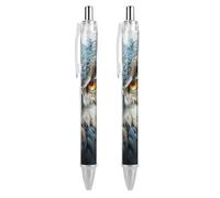 ERSTSNCK Owl Black Ballpoint Pens Fine Point (0.5mm) Black Ink Pen Retractable Ball Point Pens with Comfortable Full Grip for Journaling, And Office Writing Ideal 2 PCS
