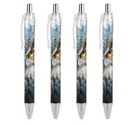 ERSTSNCK Owl Black Ballpoint Pens Fine Point (0.5mm) Black Ink Pen Retractable Ball Point Pens with Comfortable Full Grip for Journaling, And Office Writing Ideal 4 PCS