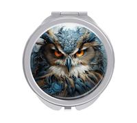 ERSTSNCK Owl Compact Mirror for Purse, Double-Sided 1x/2x Magnifying Metal Pocket Makeup Mirrors, Folding Mini Vanity Mirror, Handheld Round Travel Cosmetic Mirrors for Women