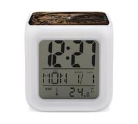 ERSTSNCK Owl Eyes Night Light Alarm Clock LED Display Alarms for Bedroom Smart Digital Alarm Clock Wtih 7 Colorful Ambient Lights Sleep Timer for Heavy Sleepers Simple Operation