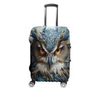 ERSTSNCK Owl Luggage Suitcase Covers Elastic Washable Cute Luggage Protector Travel Suitcase Protective Cover For Adult (Fit 19-32 Inch Luggages) X-Large, white, L, Owl
