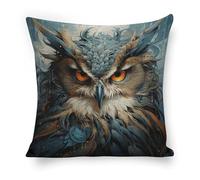 ERSTSNCK Owl Pillow Covers 18"x18" Linen Throw Pillow Covers - Double Sided Decorative Square Cushion Cases for Sofa, Bed, Chair (No Insert Included)