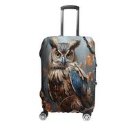 ERSTSNCK Owl Print Luggage Suitcase Covers Elastic Washable Cute Luggage Protector Travel Suitcase Protective Cover For Adult (Fit 19-32 Inch Luggages) X-Large, white, L, Owl Print