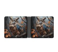 ERSTSNCK Owl Print Wallet for Men Bifold Rfid Blocking Slim Money Clip Front Pocket Wallet Card Holder