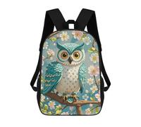 ERSTSNCK Owl Spring Flowers Turquoise Laptop Backpack for Travel Work Cute Bookbag Computer Backpack Casual Daypack
