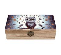 ERSTSNCK Owl Tree Branches Wooden Storage Box Elegant Retro Jewelry Box with Hinged Lid Decorative Keepsake Boxes Decor Handmade Organizer Boxes for Wedding, Party, Gift, Diy Craft, Home Decor